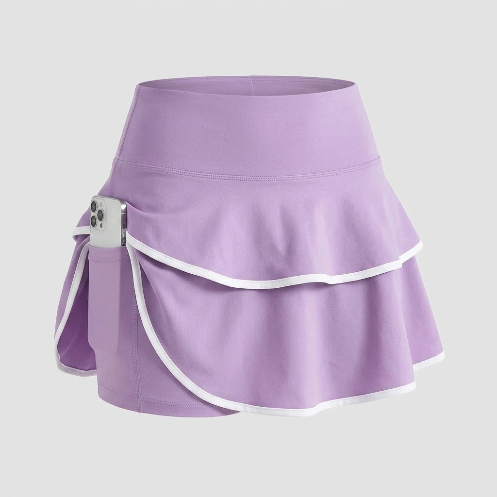 Women High Waist Color Block Skort With Inner Pockets Tennis Pleated Skirts Inner Pocket Quick Dry Sportawear — variant_front
