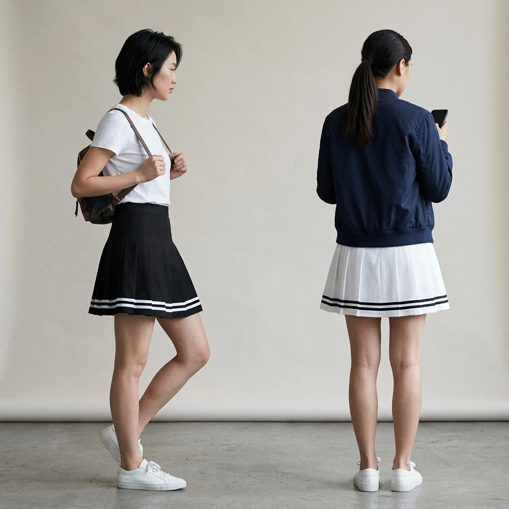 Fashion Preppy Style Pleated Skirts Women 2025 Spring Summer New A Line Short Dress Sweet Girl High Waist Petchwork Skirt Street — lifestyle