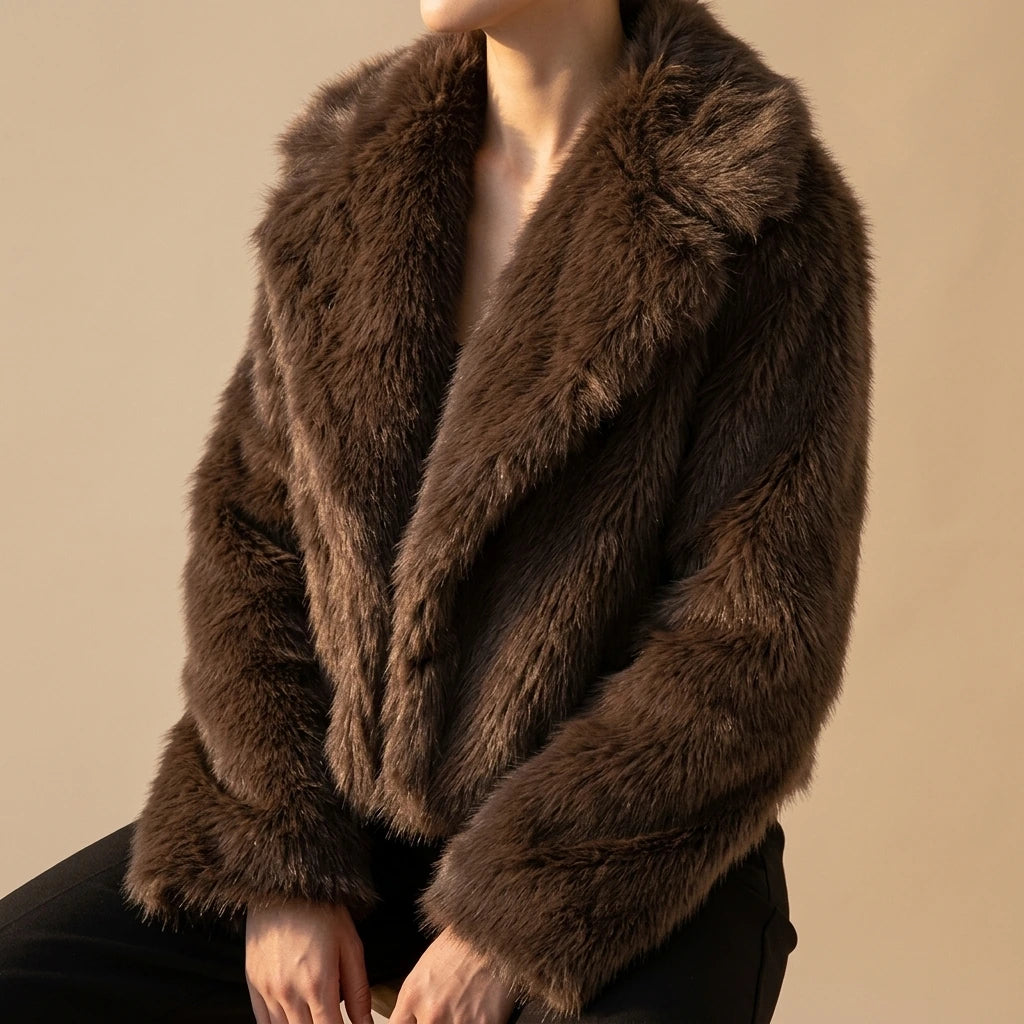 Casual short faux fur coat — lifestyle_lead