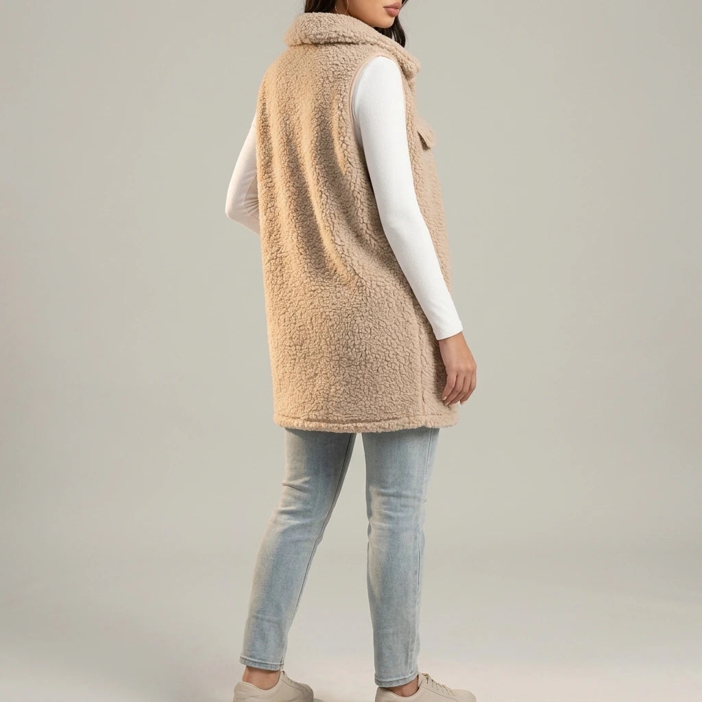 Button Up Teddy Vest Coat — lifestyle_lead