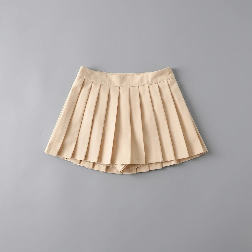 Zoki Sexy Women Pleated Skirts High Waist Summer Vintage Mini Skirts Korean Tennis Student White Designed Dance Skirt — variant_front