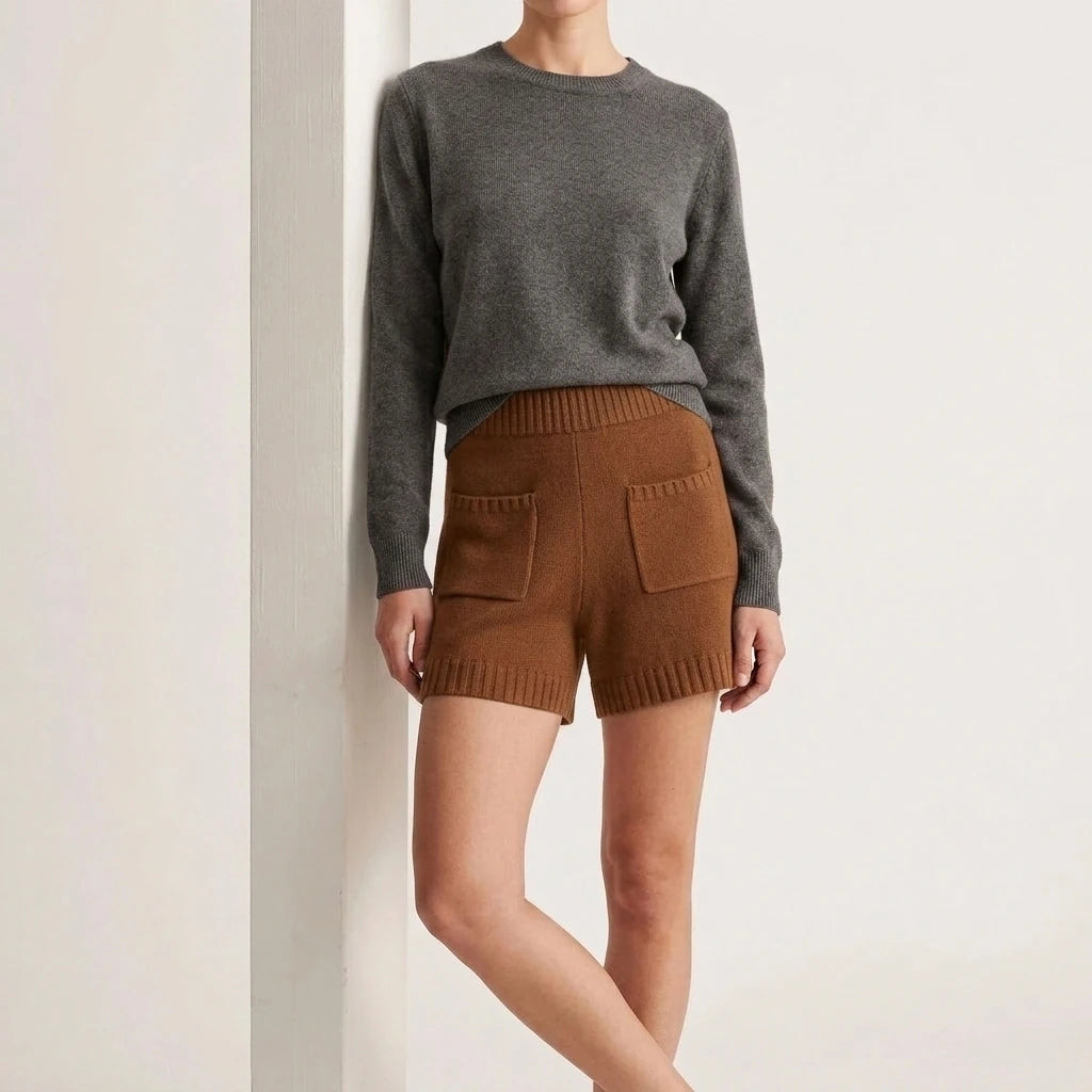 High waisted wide leg shorts — variant_front