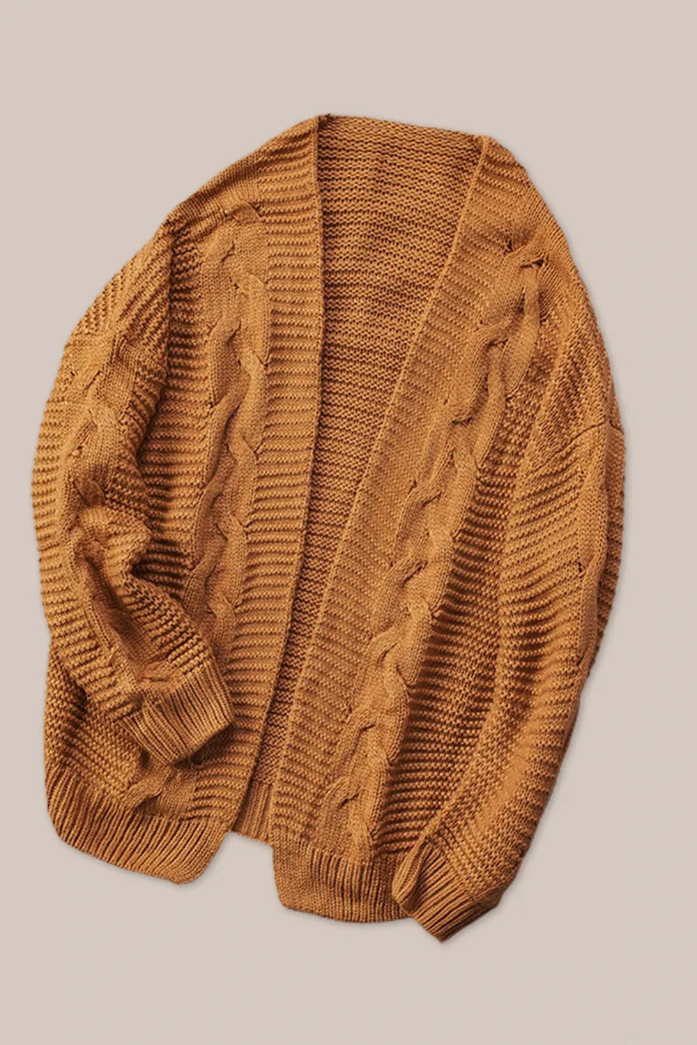 Cable-Knit Open Front Cardigan — variant_front