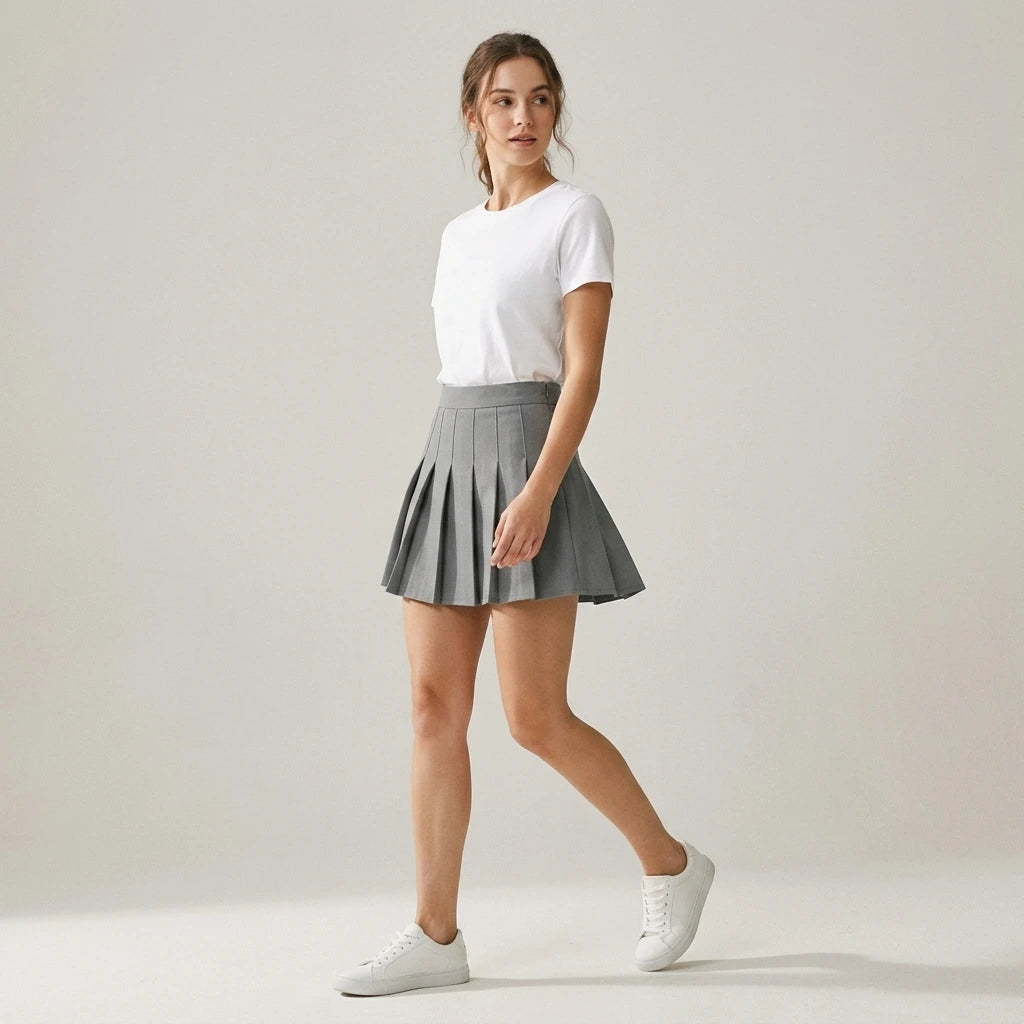 2025 Summer New Women's High Waist Fashion Trend Pleated Skirt Pleated Korean Version Tennis Student Dance Mini Skirt — lifestyle