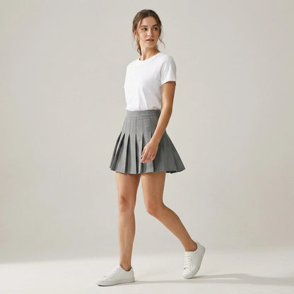 2025 Summer New Women's High Waist Fashion Trend Pleated Skirt Pleated Korean Version Tennis Student Dance Mini Skirt — lifestyle