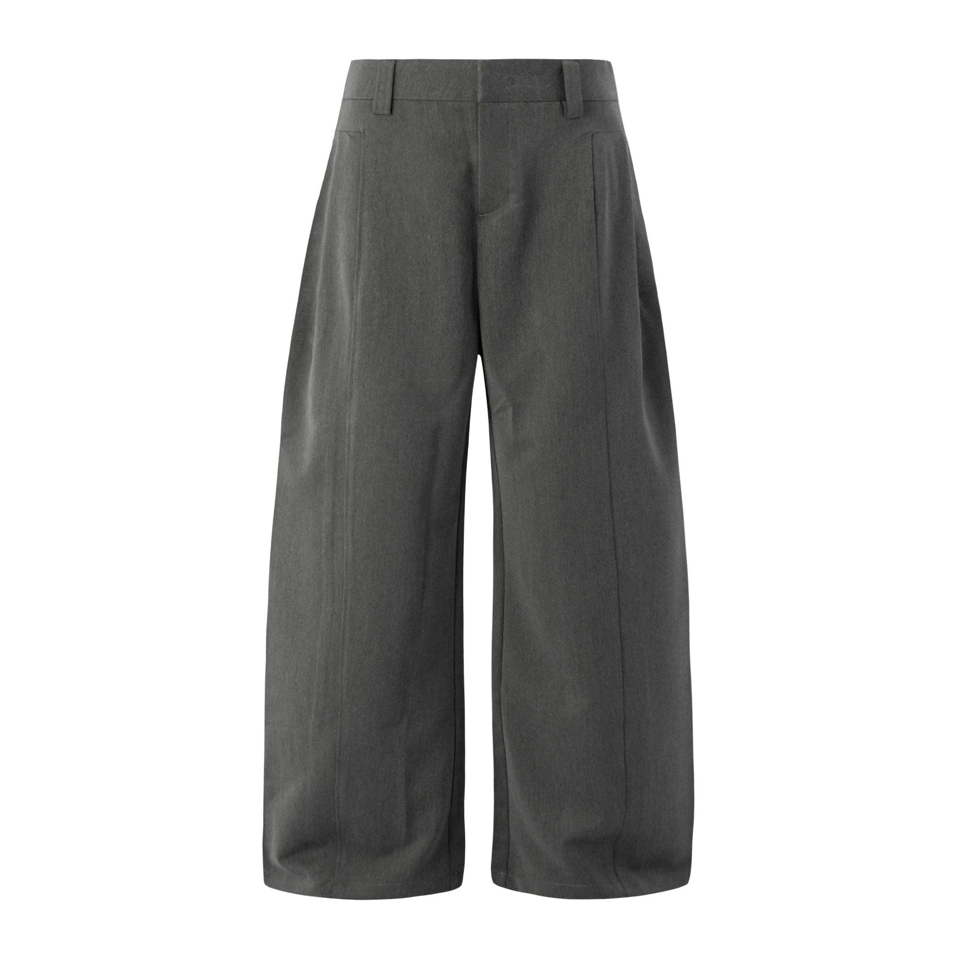 Tailored Folded Drape Scythe Casual Dress Pants Heavyweight Trousers — variant_front