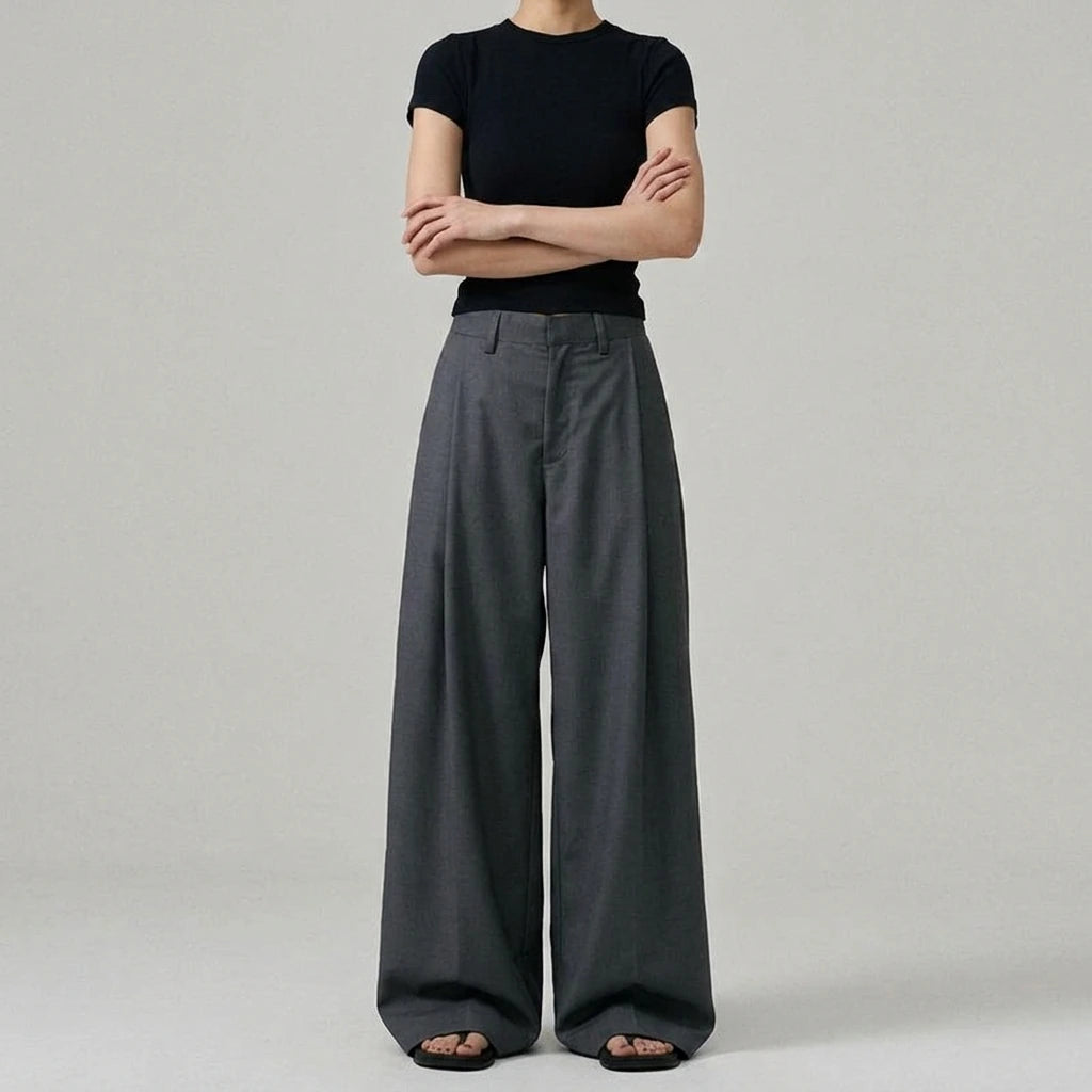 Women's Pants Pleated Tailored Knife-Edge Suit Casual Trousers — lifestyle_lead