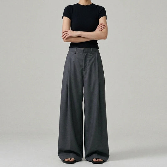 Women's Pants Pleated Tailored Knife-Edge Suit Casual Trousers — lifestyle_lead