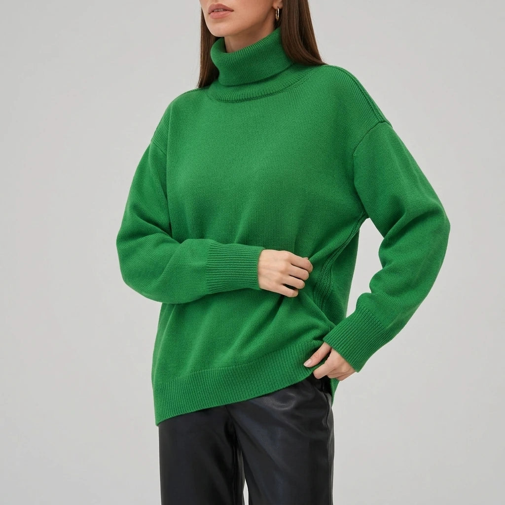 Turtleneck Long Sleeve Sweater — variant_front