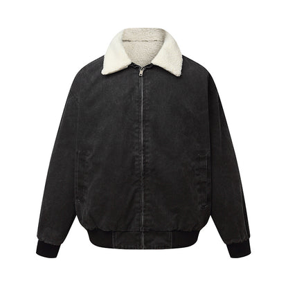 Collar  Faux shearling Stand-up collar Oversized  Jacket