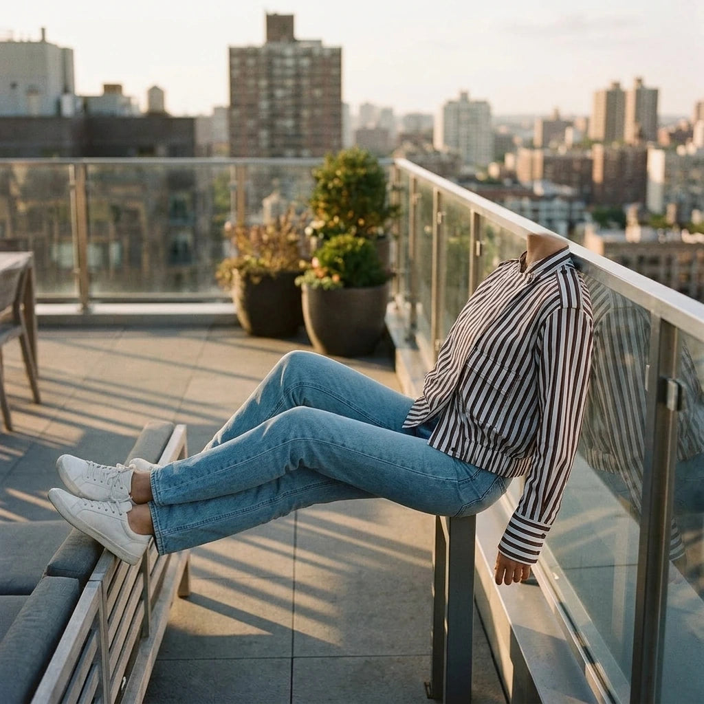 Striped pilot jacket jacket — lifestyle