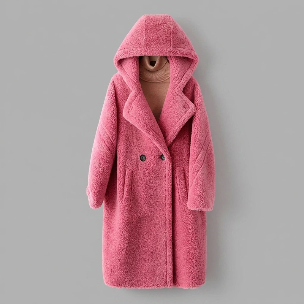 Teddy Bear Coat Female Winter New Sheep Shearling Medium-Length Section Lamb Fur One Fur Coat — variant_front