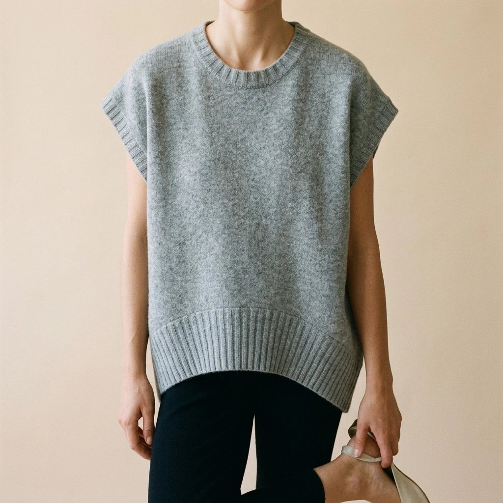 knitted vest — lifestyle