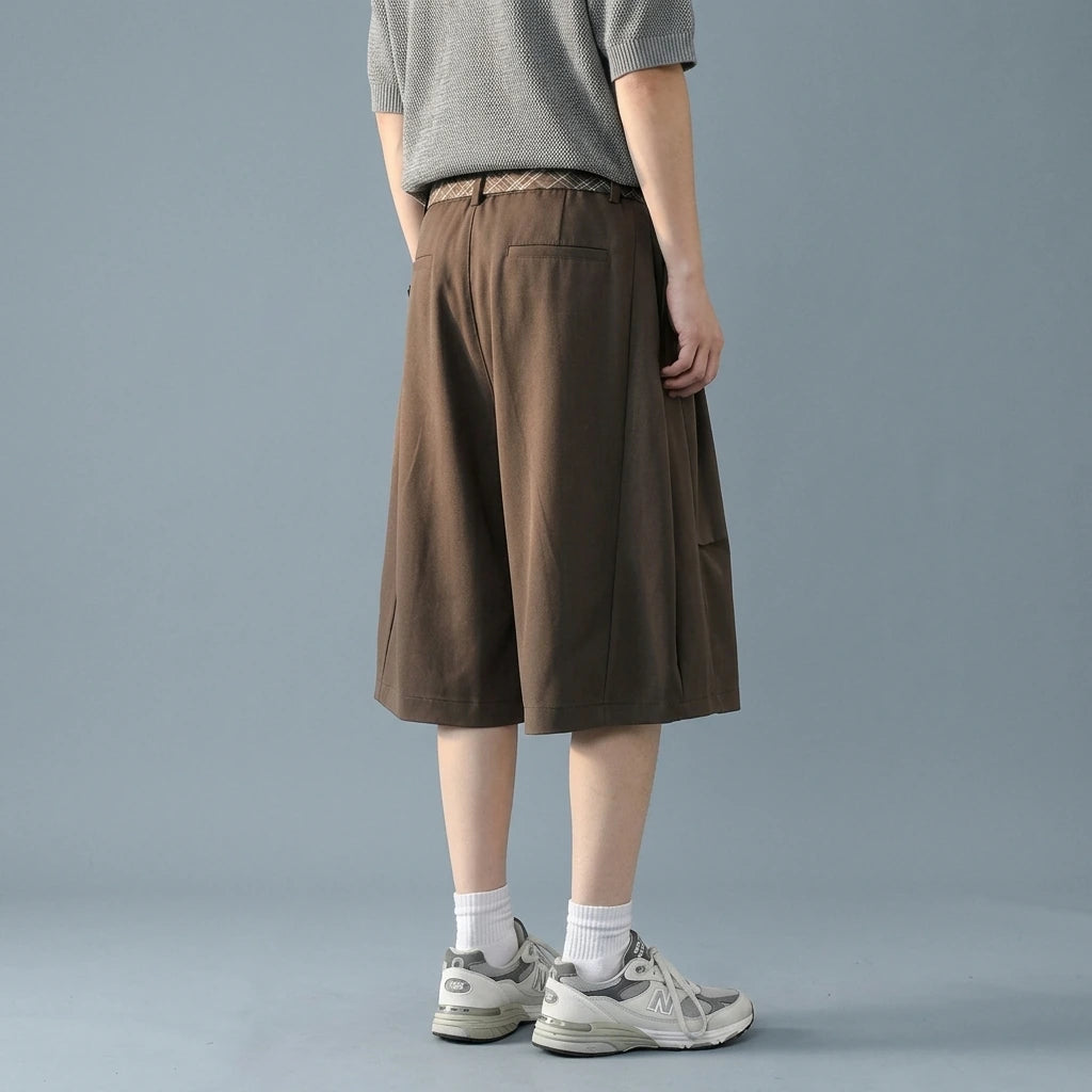 Retro Loose A-line Pleated Tailored Trousers — lifestyle
