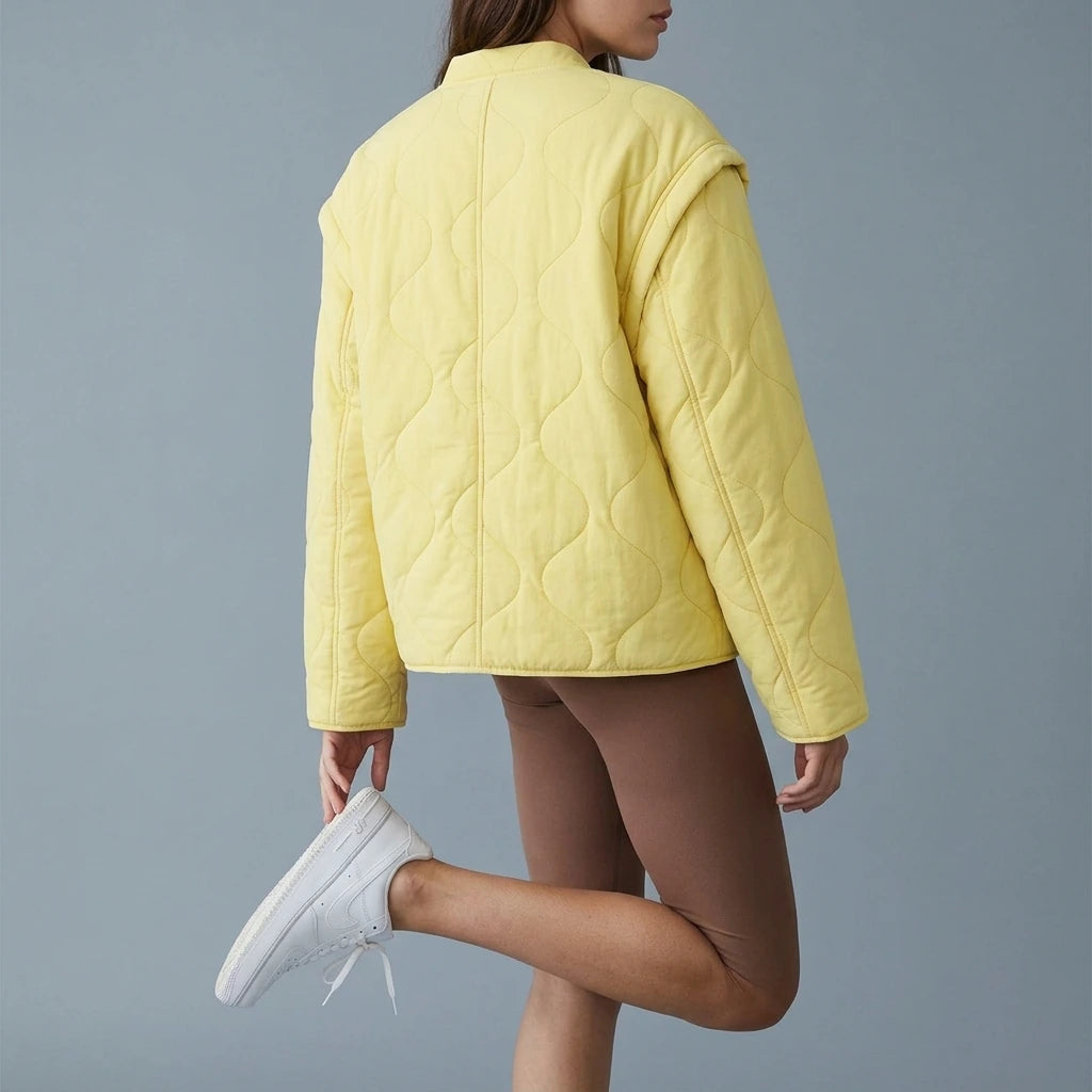 Loose quilted cotton jacket — lifestyle
