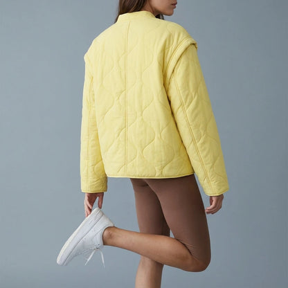 Loose quilted cotton jacket — lifestyle