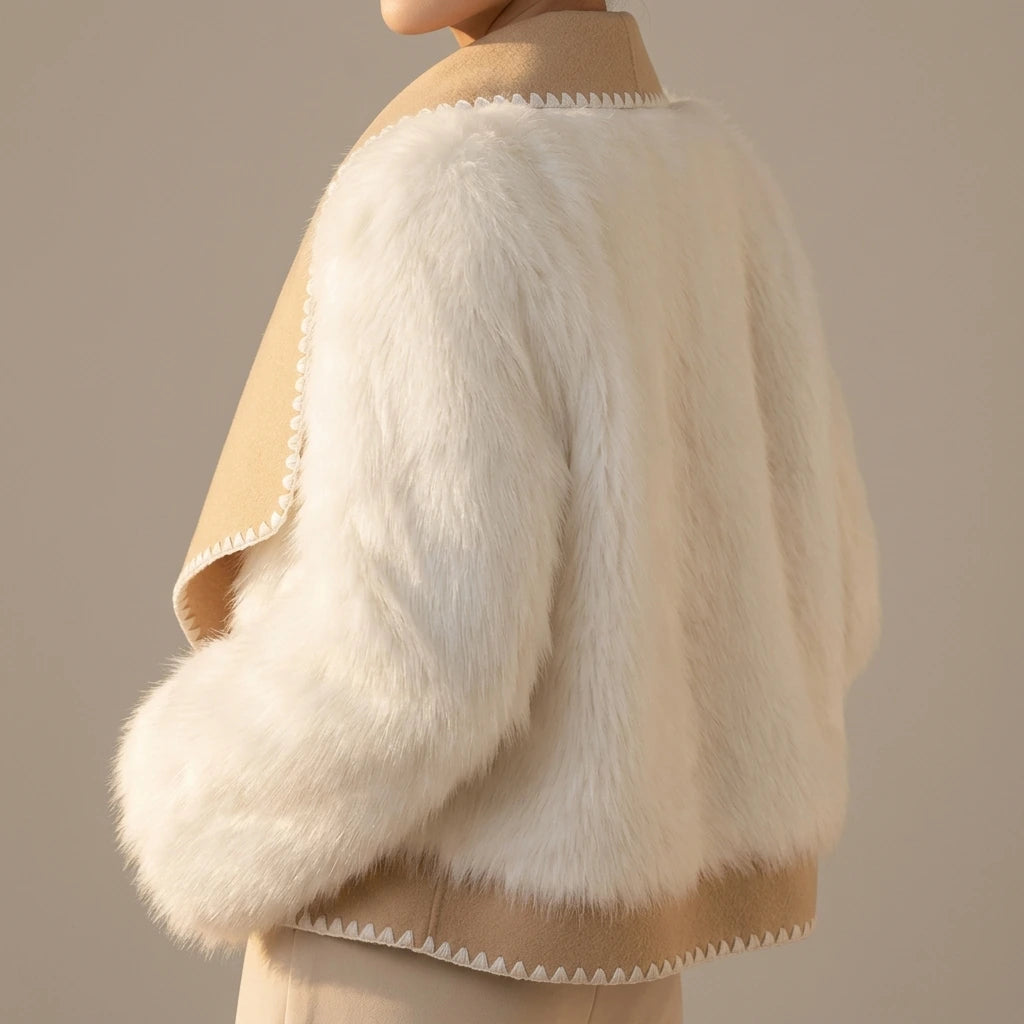 Fur Car Stripe Fur Coat For Women's Winter Lapel High-End Short Double-Sided Woolen Fashion Cardigan Thick Top Short — lifestyle