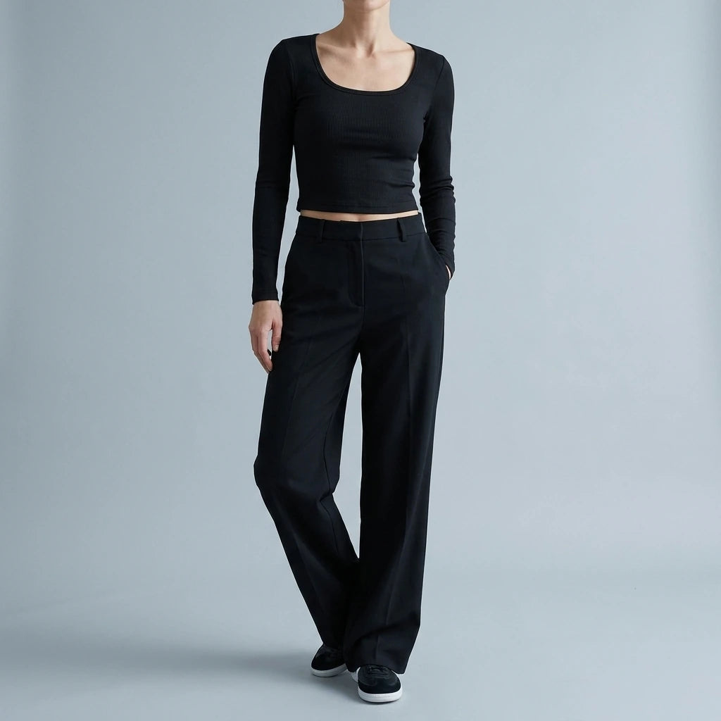 Neck Long Sleeve T-Shirt — lifestyle