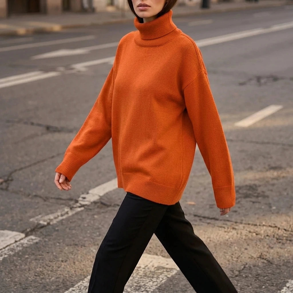 Turtleneck Long Sleeve Sweater — variant_front