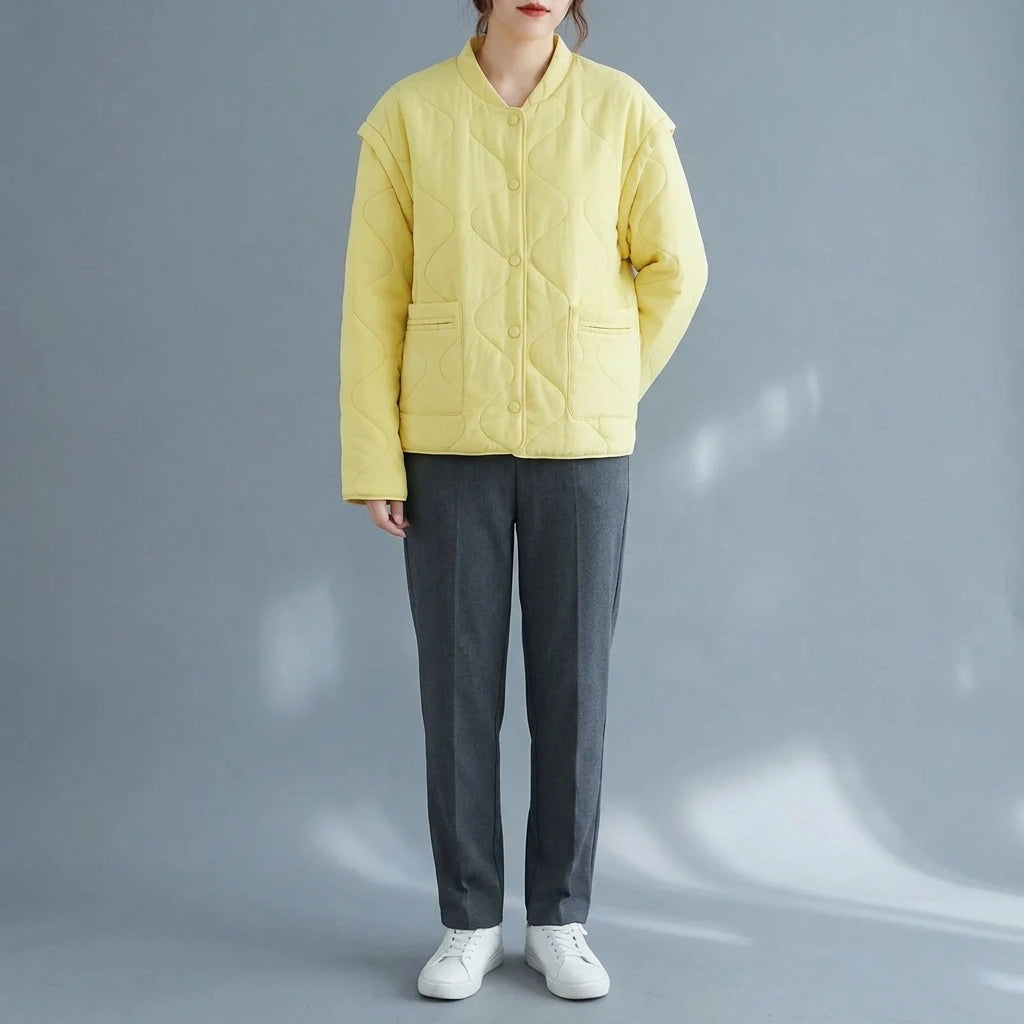 Loose quilted cotton jacket — lifestyle