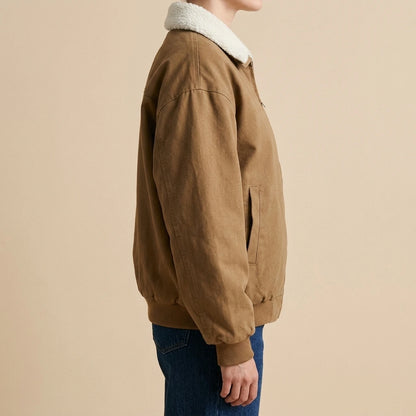Collar  Faux shearling Stand-up collar Oversized  Jacket — lifestyle
