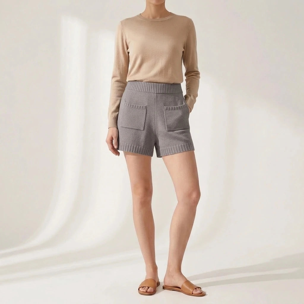 High waisted wide leg shorts — variant_front
