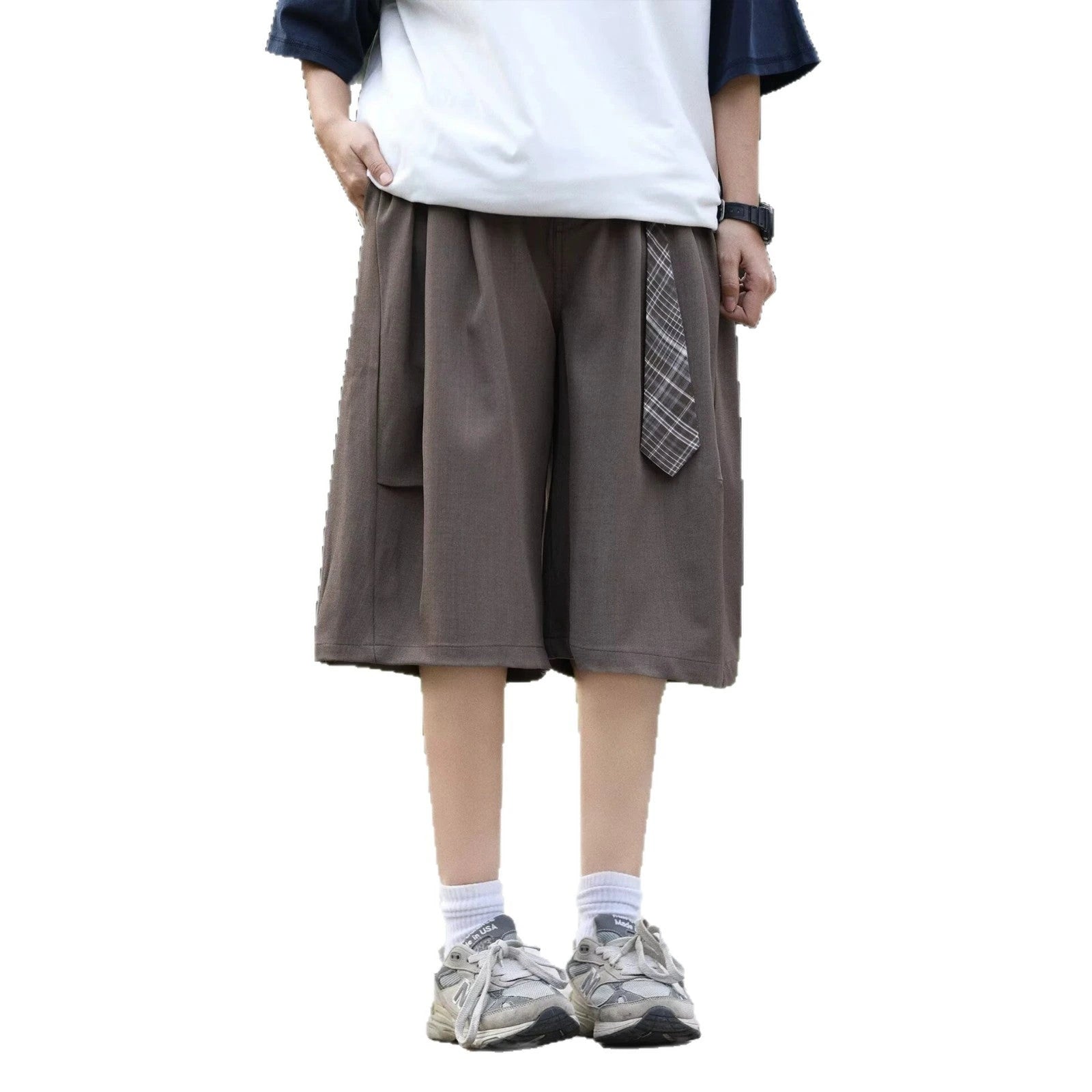 Retro Loose A-line Pleated Tailored Trousers — variant_front