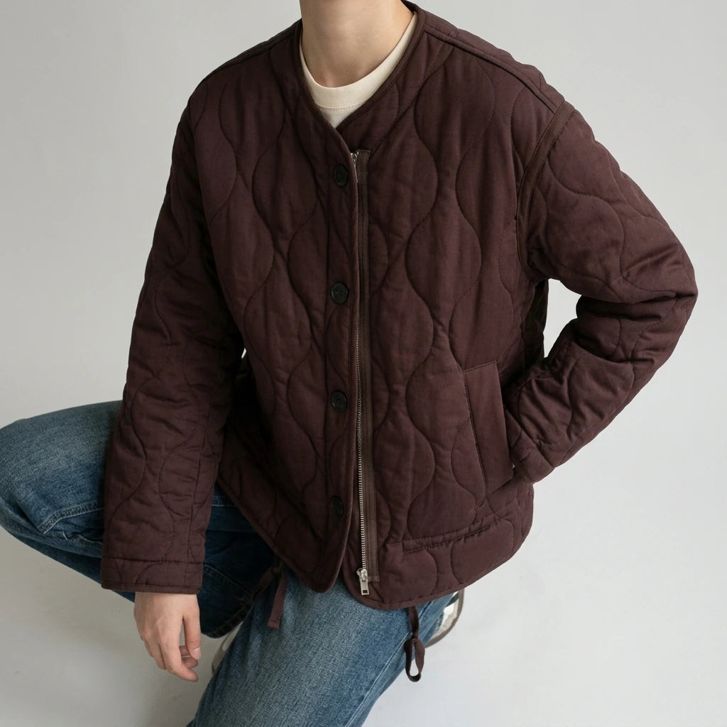 Loose Quilted Cotton Jacket — lifestyle