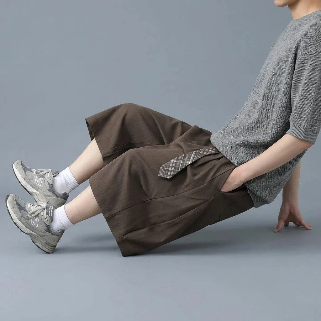 Retro Loose A-line Pleated Tailored Trousers — lifestyle
