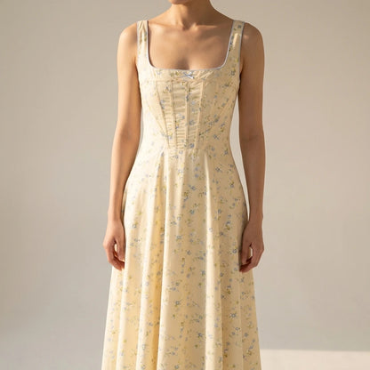 Printed Pattern Midi Dress Strapless Sleeveless Lace Up Elastic Polyester Relaxed Summer — lifestyle