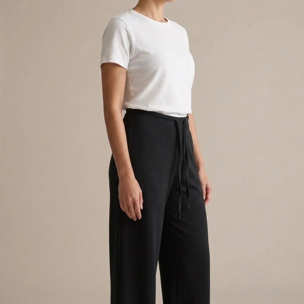 Yoga drawstring high waist wide leg walking pants casual pants — variant_front