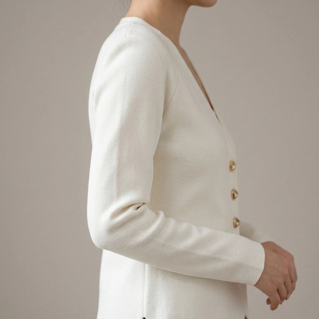 Shoulder padded slim knit jacket — lifestyle_lead