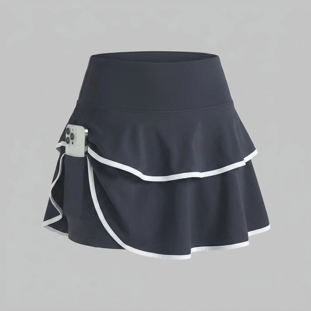 Women High Waist Color Block Skort With Inner Pockets Tennis Pleated Skirts Inner Pocket Quick Dry Sportawear — variant_front