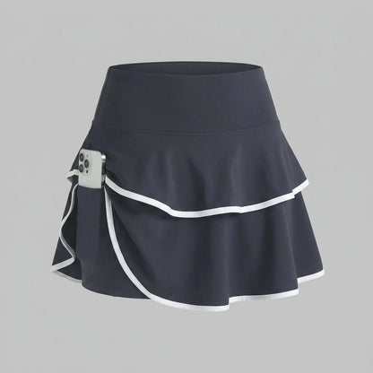 Women High Waist Color Block Skort With Inner Pockets Tennis Pleated Skirts Inner Pocket Quick Dry Sportawear — variant_front