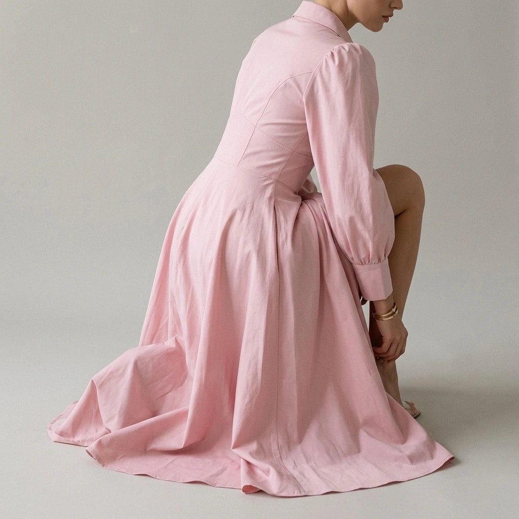 Long Sleeve Flared Dress — lifestyle