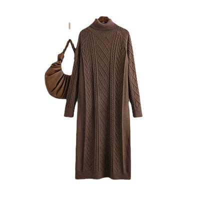 Highneck Sweater Dresses Women Female Sweater Dress — variant_front