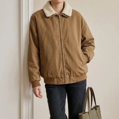 Collar  Faux shearling Stand-up collar Oversized  Jacket — lifestyle