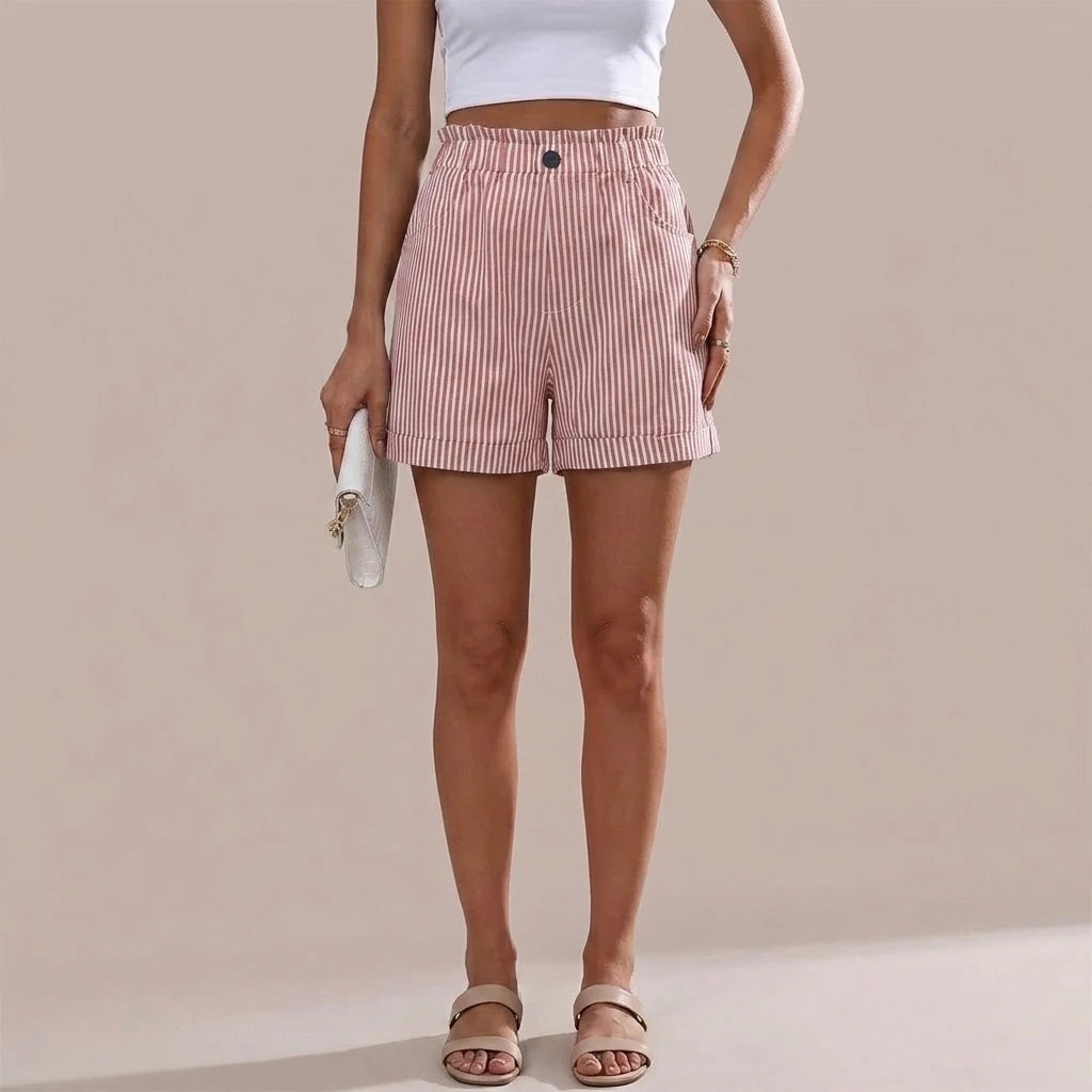 High Waist Striped Shorts — variant_front