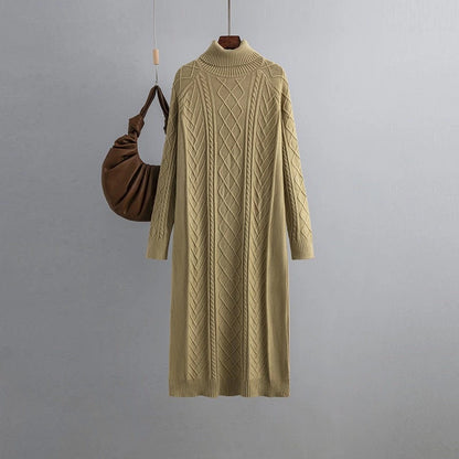 Highneck Sweater Dresses Women Female Sweater Dress — variant_front