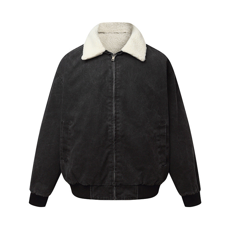 Collar  Faux shearling Stand-up collar Oversized  Jacket