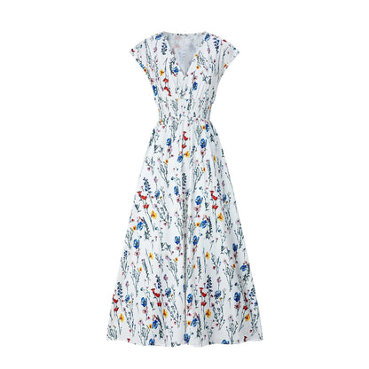 V-neck lace up dress — variant_front