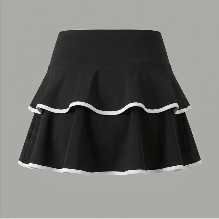 Women High Waist Color Block Skort With Inner Pockets Tennis Pleated Skirts Inner Pocket Quick Dry Sportawear — product_only_back