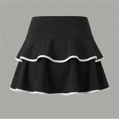 Women High Waist Color Block Skort With Inner Pockets Tennis Pleated Skirts Inner Pocket Quick Dry Sportawear — product_only_back