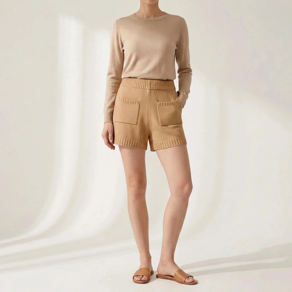 High waisted wide leg shorts — variant_front