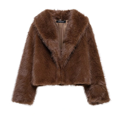 Street faux fur coat for autumn — variant_front