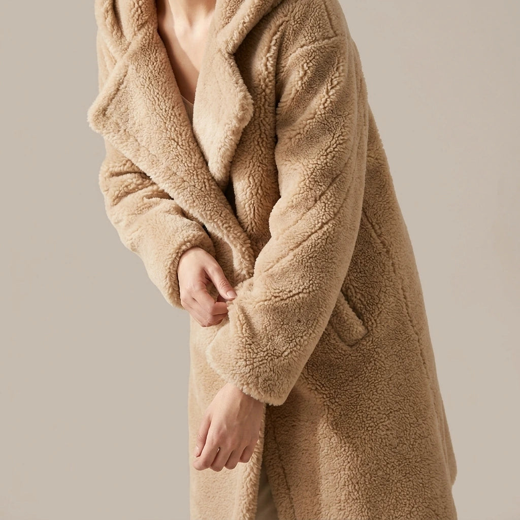 Teddy Bear Coat Female Winter New Sheep Shearling Medium-Length Section Lamb Fur One Fur Coat — lifestyle