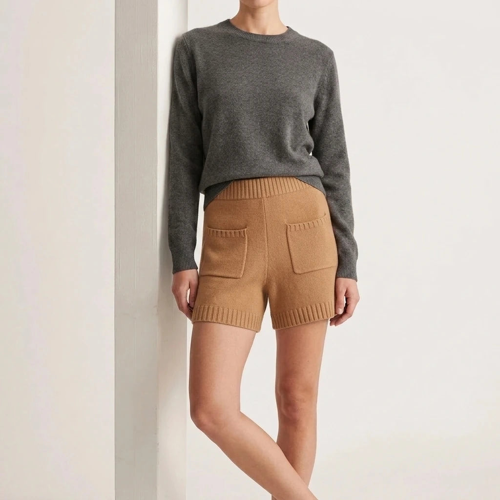High waisted wide leg shorts — variant_front