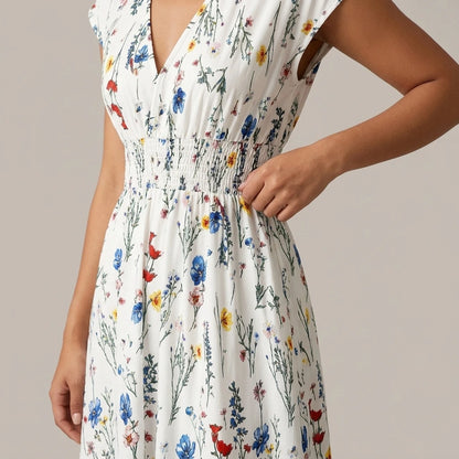 V-neck lace up dress — lifestyle
