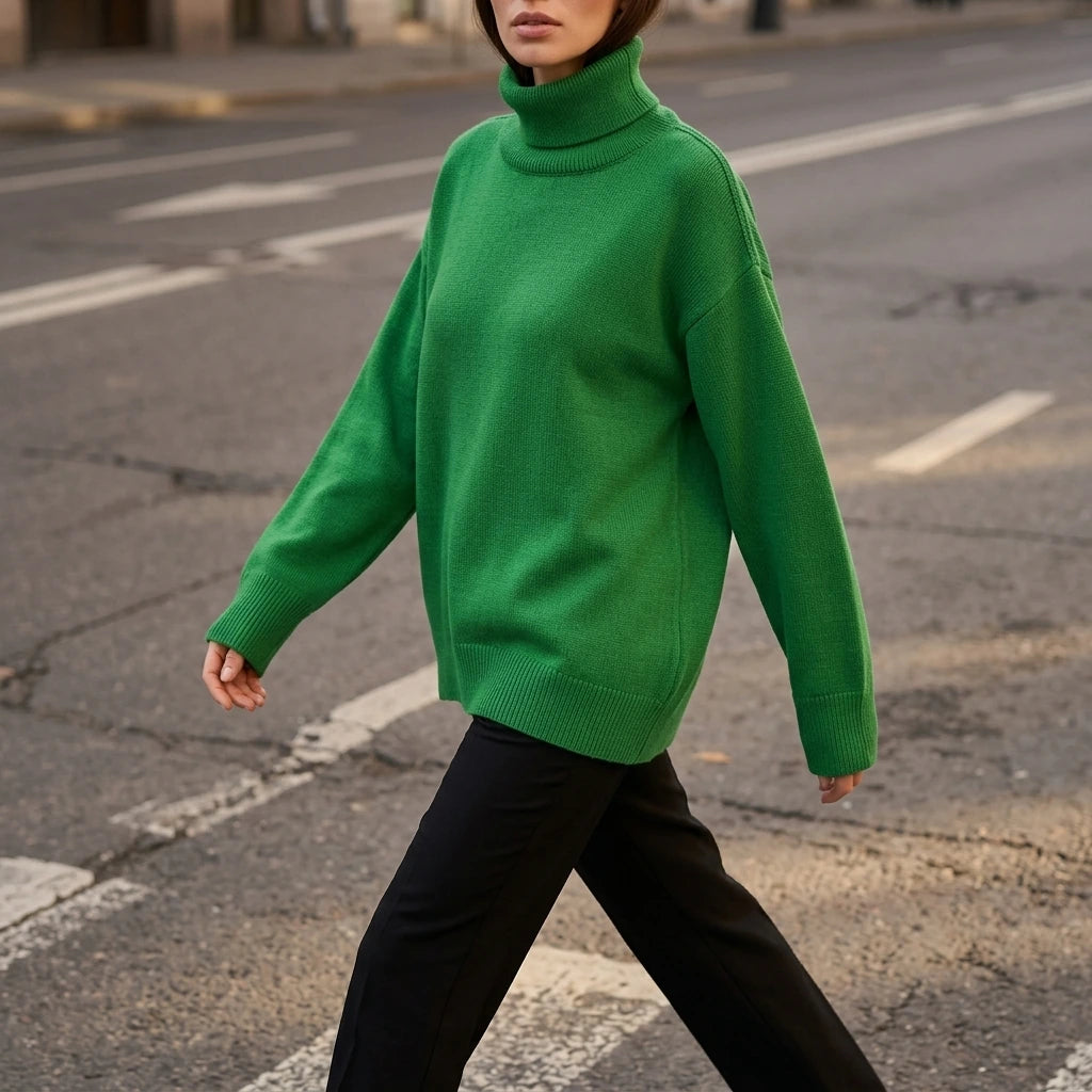 Turtleneck Long Sleeve Sweater — variant_front