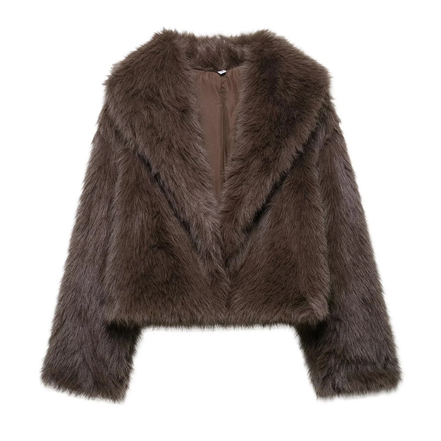 Casual short faux fur coat — variant_front